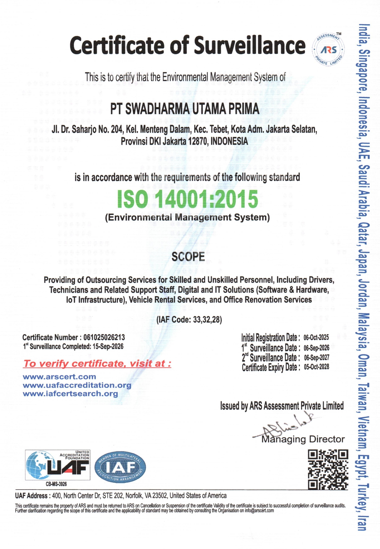 ISO 14001:2015 – Environmental Management System