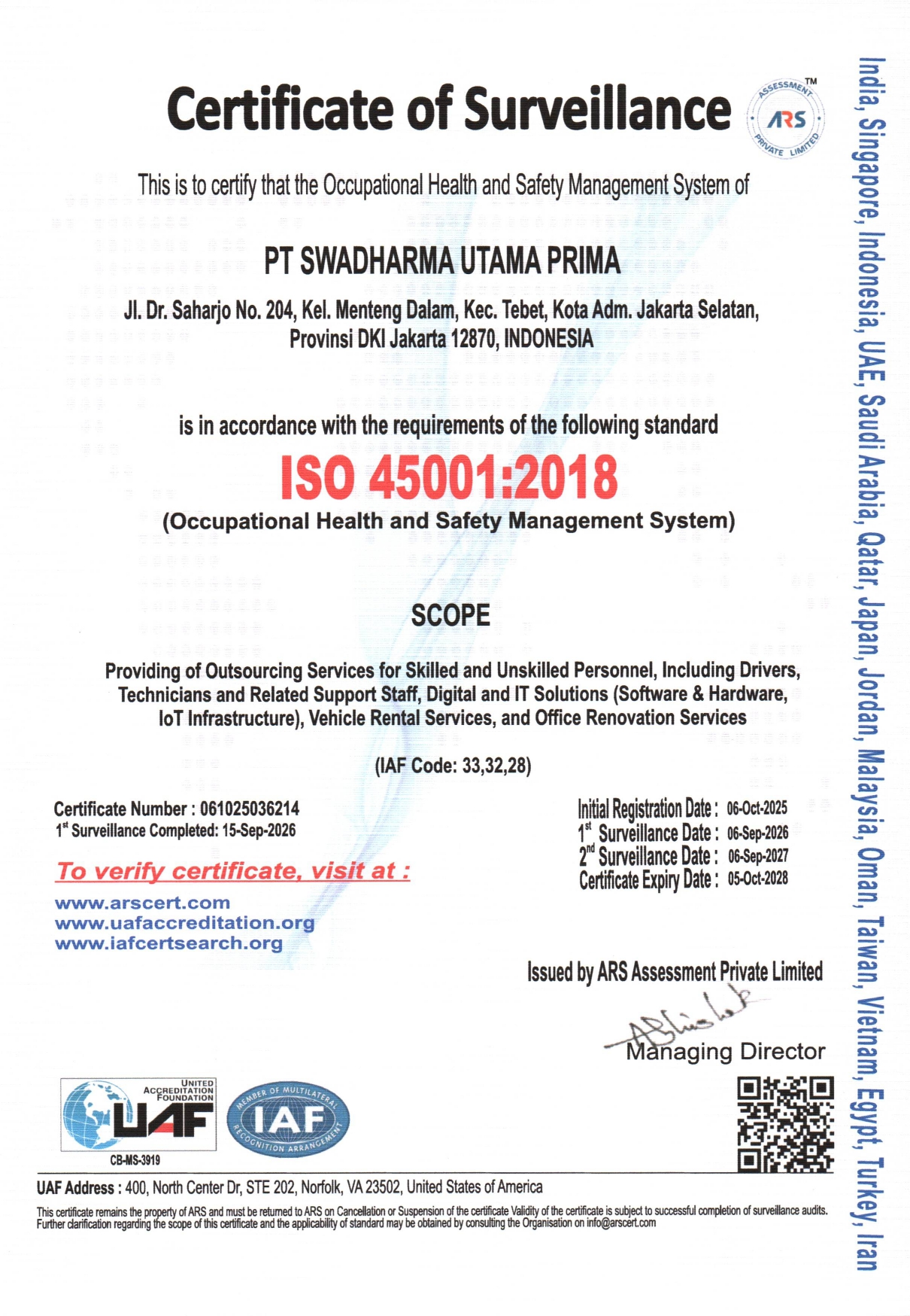 ISO 45001:2018 – Occupational Health and Safety Management System